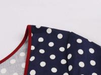 Vestido de Verano Vintage Hepburn Polka Dot de Contraste Cuello Cuadrado de los 50 Cintura Alta - details 13