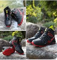 Botas de senderismo impermeables de cuero para hombre, botines de nieve para exteriores, zapatos de entrenamiento de senderismo de felpa, zapatos deportivos de senderismo, invierno, nuevo - details 4