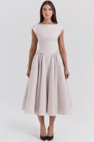 Vestido de noche elegante para mujer con escote en la espalda - Vestido largo sin mangas con pliegues para fiesta, graduación, vacaciones - details 30