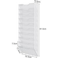 Soporte de Metal A4 con 8 Compartimentos Revistero Organizador de Pared para Oficina con 5 Ganchos - details 21
