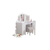 Juego de tocador de Maquillaje Infantil Princesa con Espejo y Taburete de Madera, Muebles para Salas de Juego y Dormitorio de niños - details 7