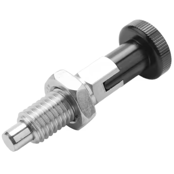 Pasador de émbolo de índice autoblocante de acero inoxidable M10 con función de bloqueo automático para cabezal divisorio - 1