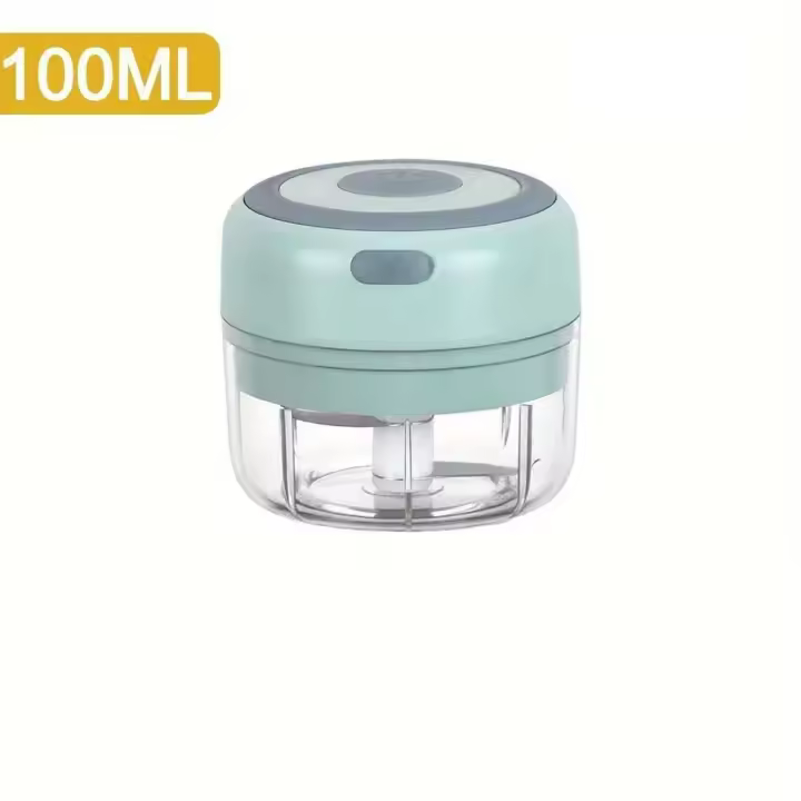 Picadora de Ajo Eléctrica Mini de 250/100mL Potente Picadora de Carne con Carga USB - 1