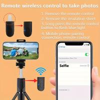 Palo de selfie inalámbrico con trípode y mando a distancia, multifuncional, material ABS, conector de audio de 3,5 mm, alimentado por batería, para teléfonos móviles, cámaras en vivo, viajes - Selección de color aleatorio, trípode de cámara |   trípode - details 0