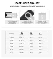 JASTER Flash Drive de Alta Velocidad OTG de 64GB Llavero Ligero Plateado - details 6