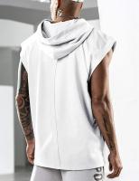 Camiseta deportiva sin mangas para hombre, Jersey informal con capucha de Color sólido, chaleco holgado, novedad de 2024 - details 11