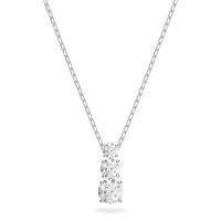 Collar con colgante de piedra transparente redonda de Swarovski, collar de cristal de plata 925, regalo de joyería para mujer - details 0