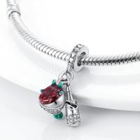 Dijes de la serie Floral en plata de ley 100% auténtica para mujer, joyería fina, pulsera y brazaletes de cumpleaños, material: metal principal - details 16