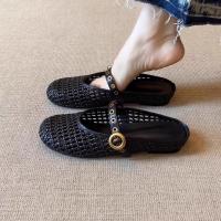 Sandalias Planas Retro Tejidas para Mujer 2025 Cómodas y Ligeras con Hebilla de Metal - details 2