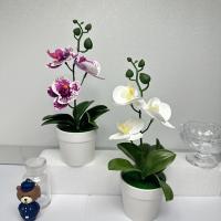 Nueva orquídea mariposa simulada de 26cm, regalos DIY, bonsái de orquídea Artificial, bonsái de flores artificiales para oficina interior y exterior - details 9
