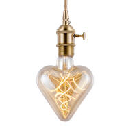 Bombilla Edison Vintage de 4W, bombilla LED amarilla cálida de 2300K, filamento suave Retro E27, corazón de cinco estrellas, G95, diamante para lámpara de decoración - details 4
