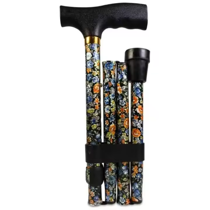 Bastón de Trekking Plegable de Aluminio Aeronáutico Ligero, Telescópico, Compacto para Senderismo, Montañismo o Trail Running Agarre Antideslizante con 5 Secciones Equipo Esencial para Outdoor - 1