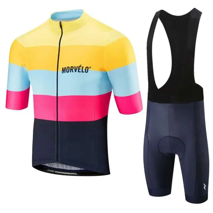 Uniforme de hombre Morvelo, ropa de verano, conjunto de ropa deportiva, camiseta de ciclismo de carretera, ciclista 2024 Tre - 1