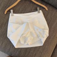 Falda corta de verano para mujer estilo irregular con lazo pantalones de mezclilla de moda - details 24