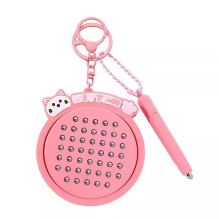 Llavero con tablero de dibujo magnético para gatito, bolsa de juguete relajante, adorno, Mini llavero divertido, almohadilla de juego de pintura con bolígrafo magnético - 1