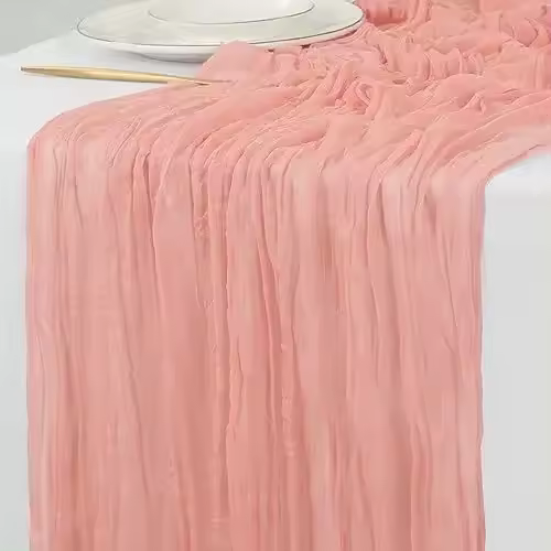 Lino Gauze Runner Decoración de Comedor Rústica para Bodas, Fiestas, Navidad 90*300CM - 1