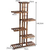 Estantería de 6 Niveles para Plantas de Madera Soporte Interior para Macetas - details 2