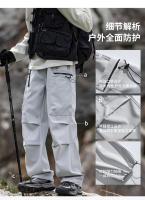 Marea marca verano hielo seda impermeable recta carga pantalones montaña al aire libre paracaidista pantalones dos desgaste monos de los hombres - details 4