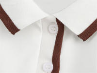 Vestidos Cortos Blancos de Moda para Mujer OUWU Polo, Mini Vestido de Primavera, Vestidos Acanalados de Manga Corta - details 6