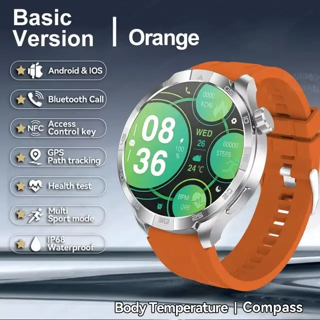 2025 NUEVO Reloj inteligente 1.85 Pulgadas AMOLED Pantalla Completa Táctil Reloj inteligente Llamada De voz Monitor De Ritmo Cardíaco Sono Trajectory GPS 100+Modos Deportivos 410mAh Batería Deportes Al Aire Libre  Regalos Exquisitos Para Hombres - 1