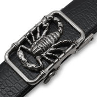 Cinturón de cuero con hebilla automática para hombre, escorpión 3D, Punk, de diseñador, Animal, talla grande, 130, 140, 150, 160, 170cm, 2023 - details 5