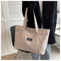 Bolso de mano de tela de cáñamo para mujer, bolso de hombro espacioso, bolso de mensajero versátil con cierre de cremallera, con múltiples bolsillos, para lavar a mano o limpiar en seco - details 13