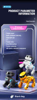 Perro Robot con Control remoto, mascotas robóticas interactivas inteligentes programables con Bluetooth, música, perros bailando, juguetes para niños, regalos - details 13