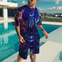 Conjunto Casual de Verano 2024 para Hombres Camiseta con Cuello Redondo y Pantalones Cortos - details 6
