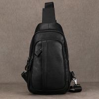 Bolso de pecho de cuero de vaca suave para hombres, paquete de pecho de cuero genuino, bandolera pequeña, bolso antirrobo, café - details 43