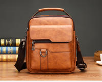 Bolso De Hombro Para Hombre De Cuero Vintage Lujo Bolso Mensajero Casual Bandolera Pequeña Bolso De Negocios Estilo Vintage - details 1