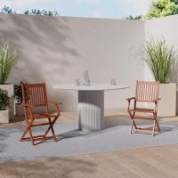 Conjunto de 2 Sillas de Jardín Plegables de Madera de Acacia Certificadas para Balcón, Jardín o Terraza - details 1