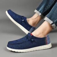 Zapatos de lona informales para hombre, vulcanizados planos transpirables sin tirantes, para conducir, talla grande 48 - details 1