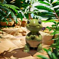 Estatua de tortuga con forma de corazón, estatuilla de tortuga en miniatura resistente a la intemperie de resina, exquisito adorno de tortuga para jardín, exhibición de pasillo interior - details 4