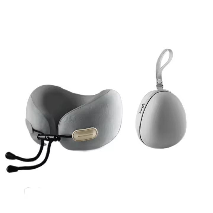 Almohada de viaje ergonómica en forma de U, cojín de cuello con soporte para la cabeza de rebote lento con bolsa de almacenamiento, cojín plegable para el hogar - 1