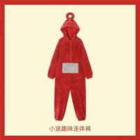 Teletubbies-Pijama de una pieza para hombre y mujer, ropa de casa de lana de Coral engrosada - details 3