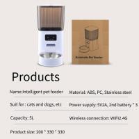 Alimentador automático inteligente para mascotas, cuenco con o sin cámara, Control remoto, grande, 5L, 1/2 tazones, dispensador de comida para gatos - details 11
