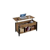Mesa Industrial Elevable Mesa de Café de Madera Grande con Revistero 120 x 59 x 49,5 cm - details 8