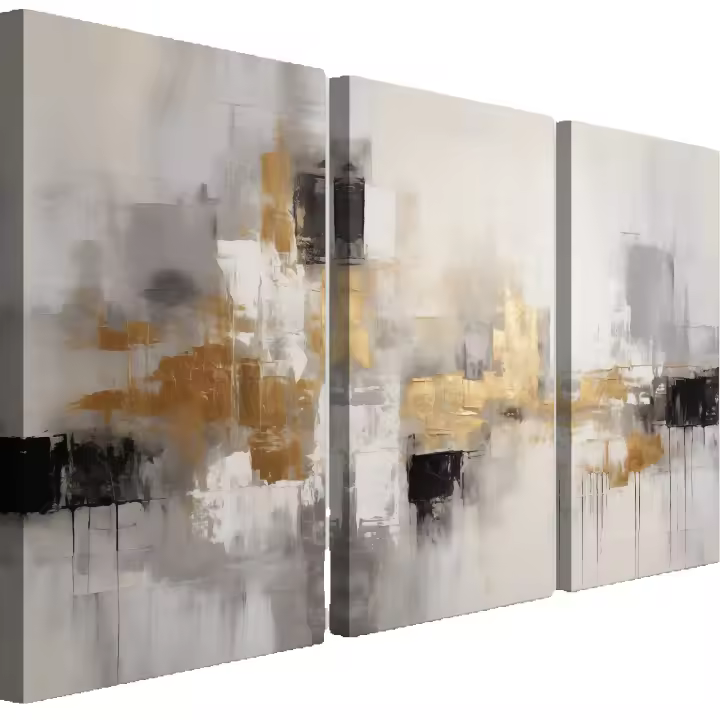 Decoración de Pared Abstracta Grande 120cm Marco de Lienzos Decorativos para Salón, Dormitorios, Comedor, Oficina 3 Piezas - 1