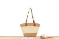 Bolso de mano de gran capacidad a rayas Bolso tejido a mano con textura premium Bolso de hombro versátil de vacaciones - details 12