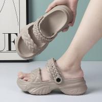 Sandalias de Playa de Cuero para Mujer 2025 Suela Gruesa, Doble Hebilla, Moda de Verano, Diseño de Pisando Mierda - details 10