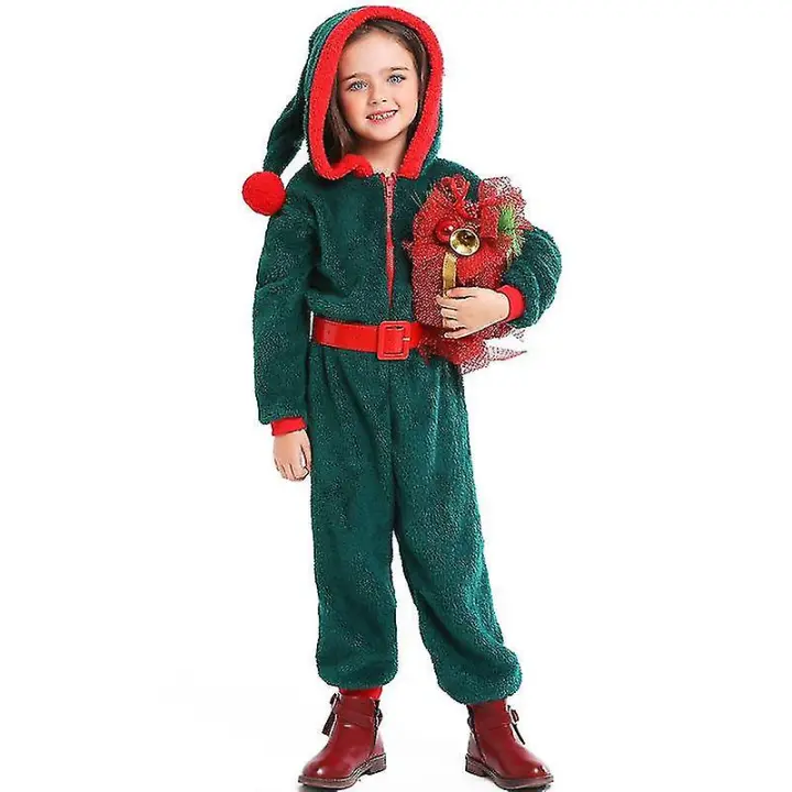 Disfraz de elfo navideño, disfraz de Papá Noel, traje para padres e hijos BSSM - 1