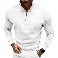 Chaqueta de color liso con cuello alto y media manga larga, para hombre - details 10