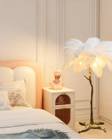 Lámpara de pie con plumas, luminaria moderna para sala de estar, restaurante, oficina, dormitorio, decoración de plumas - details 10