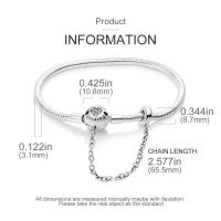 Pulsera de plata de ley 925 con forma de corazón y mariposa para mujer, brazalete de cadena de seguridad, compatible con abalorios originales, joyería - details 3