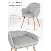 Estilo Vintage Juego de 1, Silla Cocina, Silla Nordica con Respaldo y Reposabrazos, Tela Pana, Estructura - details 4