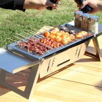 Estufa de Barbacoa Portátil de Acero Inoxidable Ajustable a 3 Alturas Cocina al Aire Libre con Bolsa de Carrito - details 13