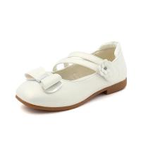 Zapatos de cuero para niñas, zapatillas planas de princesa con pajarita, zapatos de flores para niñas, zapatos planos informales para niños, zapatos de tacón bajo para baile y boda, suaves - details 8
