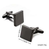 Gemelos de camisa franceses clásicos para hombre, botones cuadrados de metal negro de alta calidad, accesorios comerciales TRE, regalos de joyería - details 0