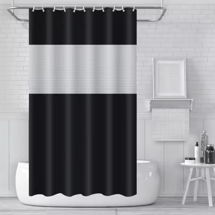 Cortina Baño Gris Cortinas Baño Impermeables EVA Cortinas de Ducha Anillos de Cortina Incluidos Cortina Ducha Semi Transparente Cortinas de Baño Largas 180 x 180CM - 1