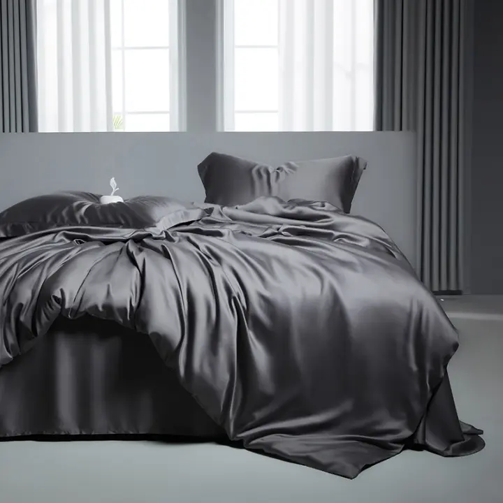 Juego de Ropa de Cama de Algodón 100% de Lujo 2025 Algodón de Alta Densidad, Manga Larga, Patrón Sólido, Cama de 1.5m/1.8m - 1